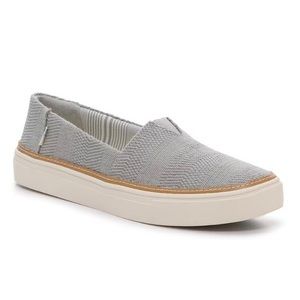 Toms Light Gray Knit Slip-On Sneakers with Cream Sole